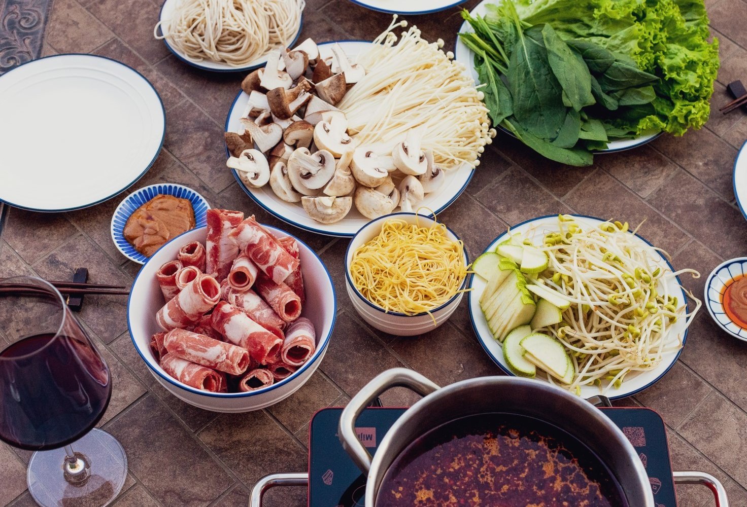 Chinesischer Hot Pot, auch bekannt als chinesisches Fondue